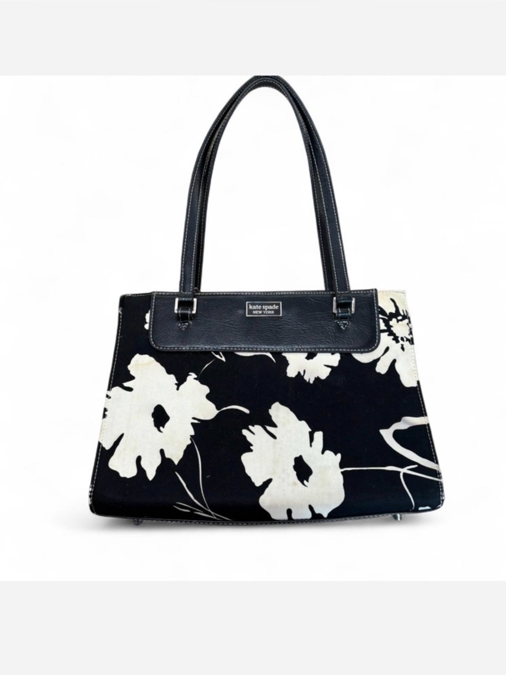 kate spade Black and White Floral Structured Tote